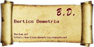 Bertics Demetria névjegykártya
